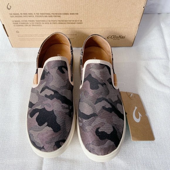 Olukai Pehuea Pa'i Womens Soft Pink/Ke Au Camo Slip-on Shoe Loafer US 6 - Picture 3 of 8